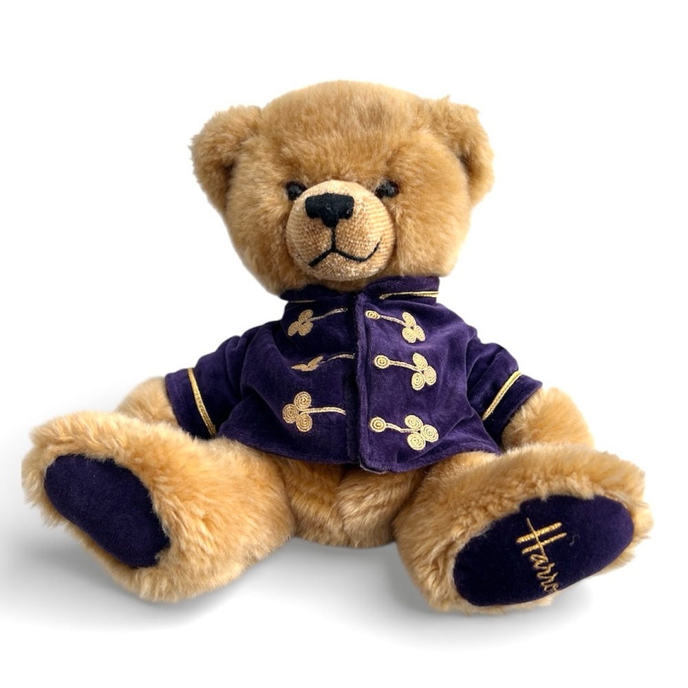 Harrods Knightsbridge Hand Puppet Bear 2000 Christmas Embroidered Foot Rare 12"